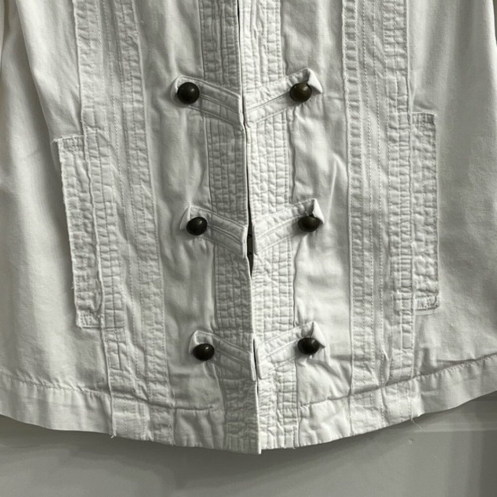 Garnet Hill 100% Cotton White Military Style Jacket size 4 Contemporary - Picture 3 of 13